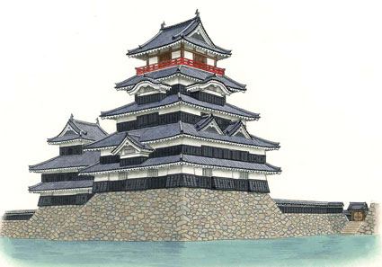 最高のイラスト画像 綺麗な松本 城 イラスト